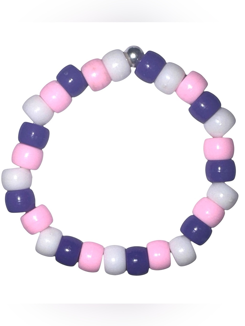 3 FOR $20 HANDCRAFTED Colourful Pony Beaded Bracelet– Pink, Purple & White